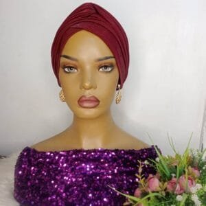 Awesome Wine Red Cross Turban Cap