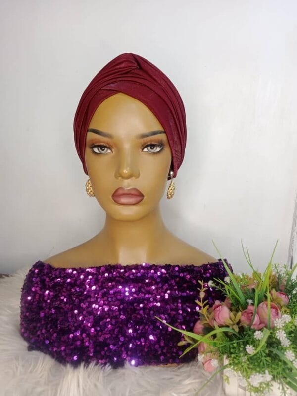Awesome Wine Red Cross Turban Cap
