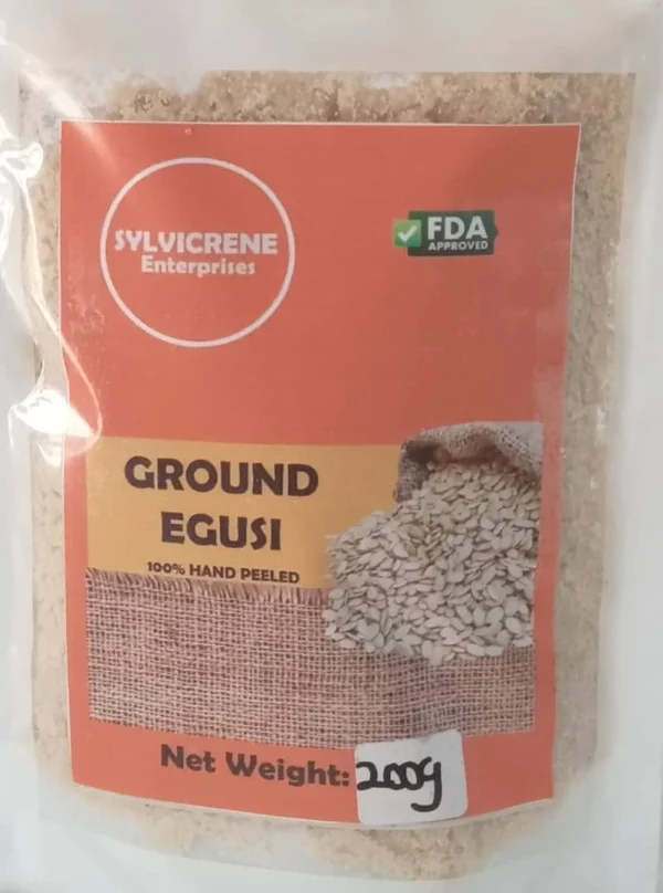 SYLVICRENE    GROUND HAND-PEELED EGUSI 200g (100% Organic)