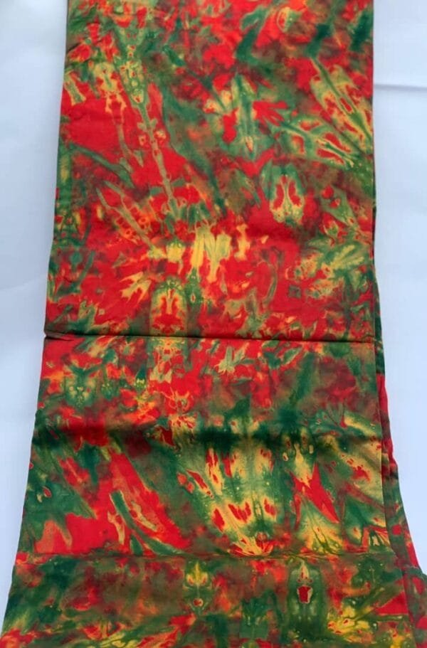 Zianova    Adire Red & Deep Green (5 Yards)