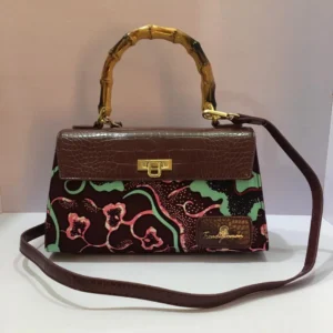 TRENDY WOMAN Classic Bamboo Handle Tote Cross Bag