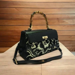 TRENDY WOMAN  Bamboo Handle Tote Cross Bag
