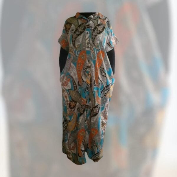 DeeDee’s  Turkuise multi-coloured short sleeve gown (cotton polyester)